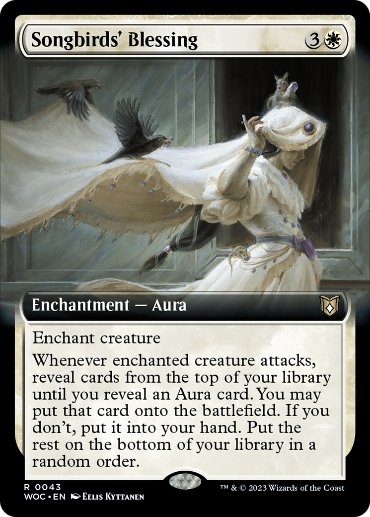 Songbirds' Blessing (Extended Art) (WOC-043) - Wilds of Eldraine Commander - Magic The Gathering