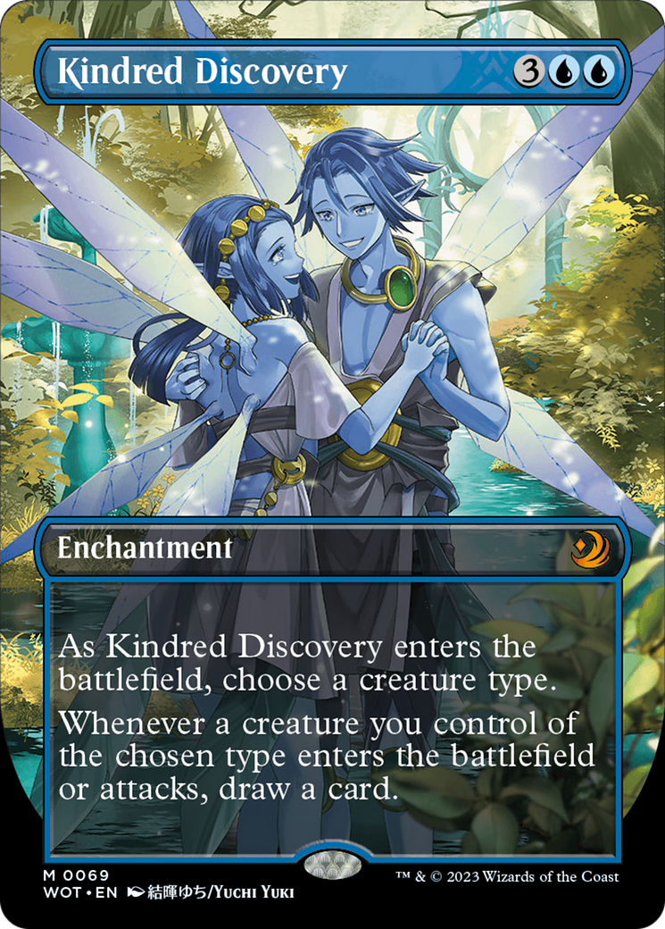 FOIL Kindred Discovery (Anime Borderless) (WOT-069) - Wilds of Eldraine: Enchanting Tales - Magic The Gathering