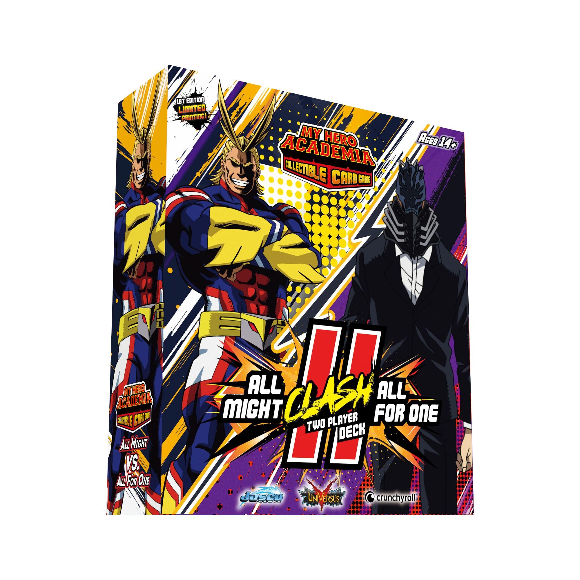 My Hero Academia Collectible Card Game All Might Vs. All for One Two Player Clash Decks | Trading Card Game for Adults and Teens | Ages 14+ | 2 Players | Avg. Playtime 45+ Mins | Made by Jasco Games