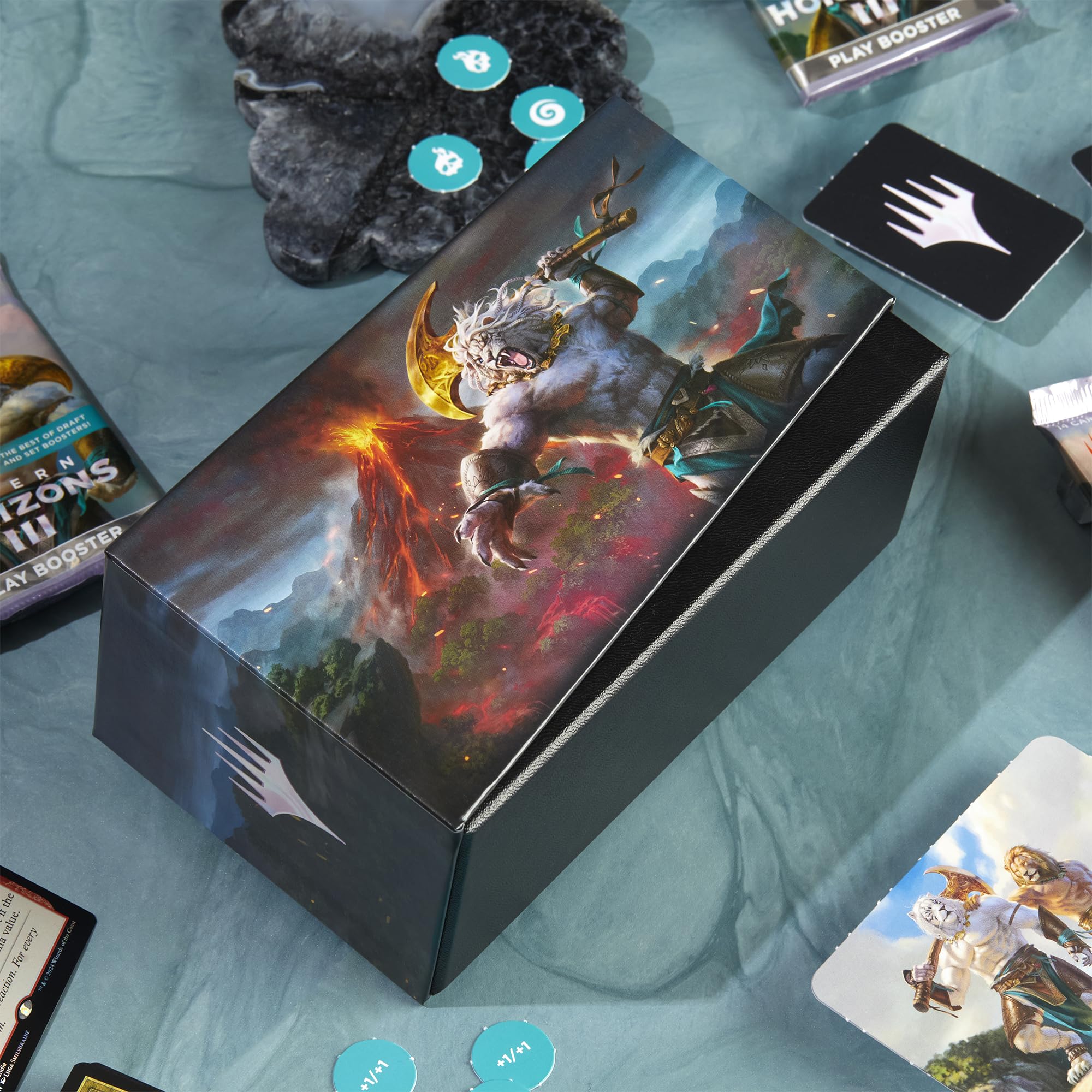 Magic: The Gathering Modern Horizons 3 Bundle - 9 Play Boosters, 30 Land Cards + Exclusive Accessories