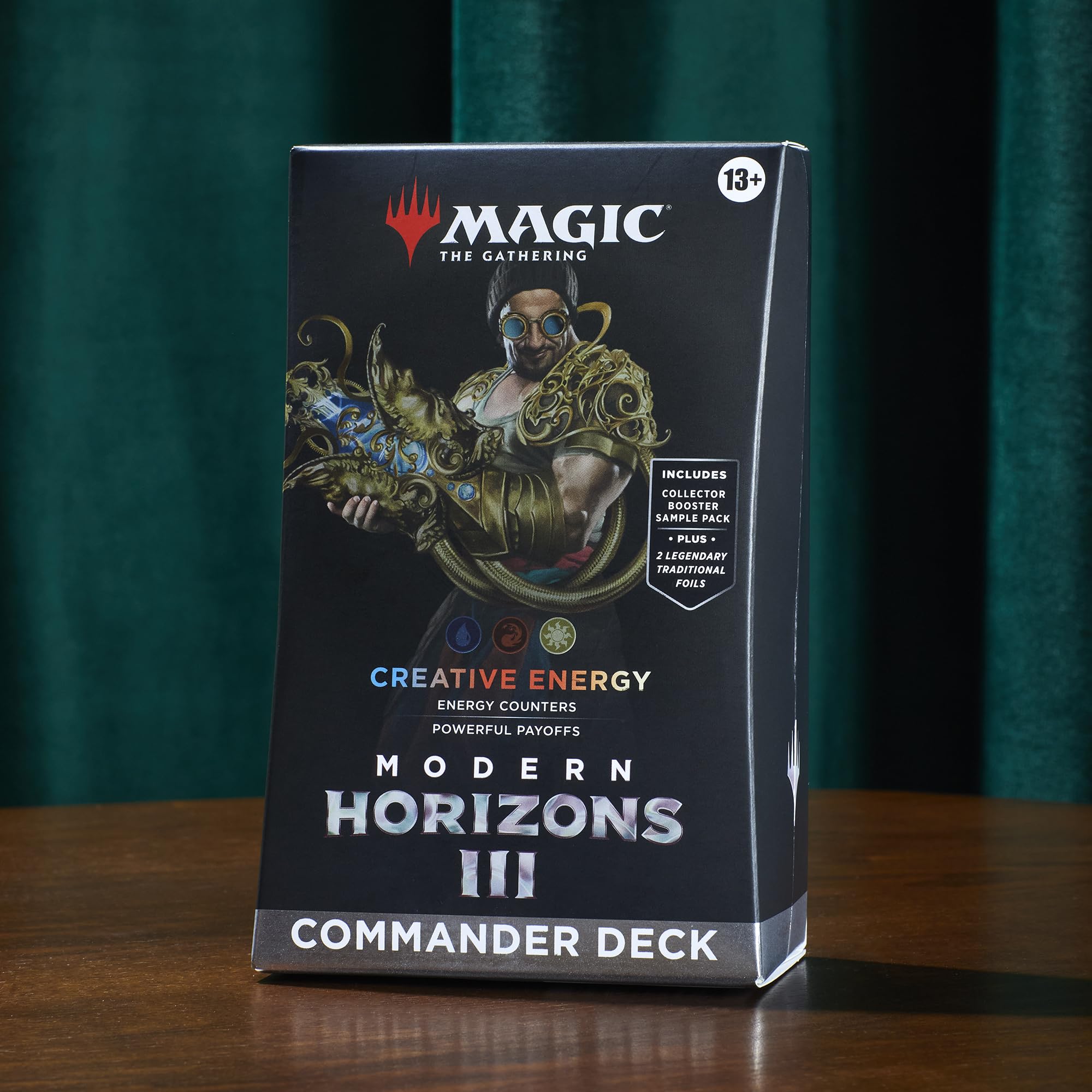 Magic: The Gathering Modern Horizons 3 Commander Deck - Creative Energy (100-Card Deck, 2-Card Collector Booster Sample Pack + Accessories)