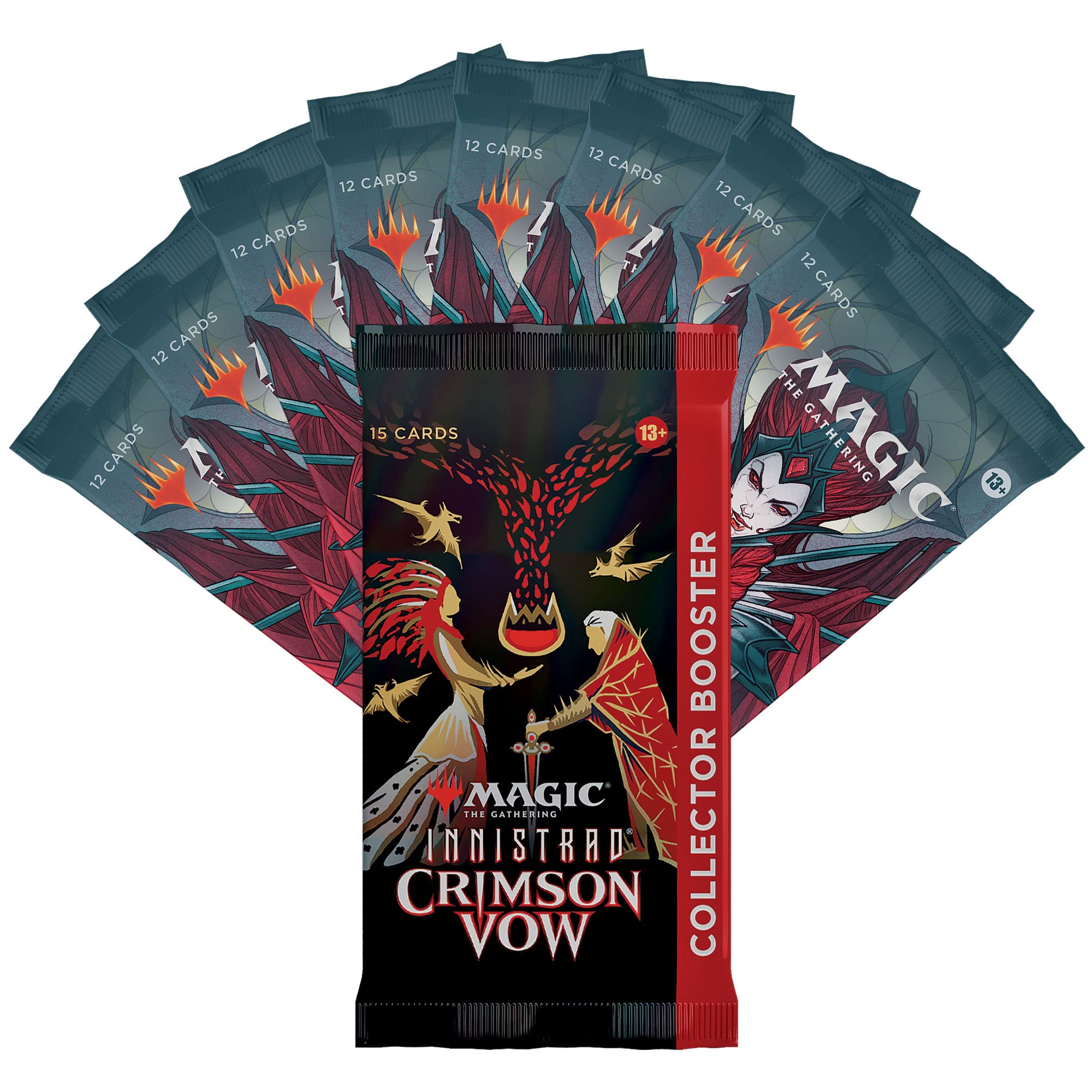 Magic: The Gathering Innistrad: Crimson Vow Gift Bundle | 8 Set Boosters | 1 Collector Booster | Accessories