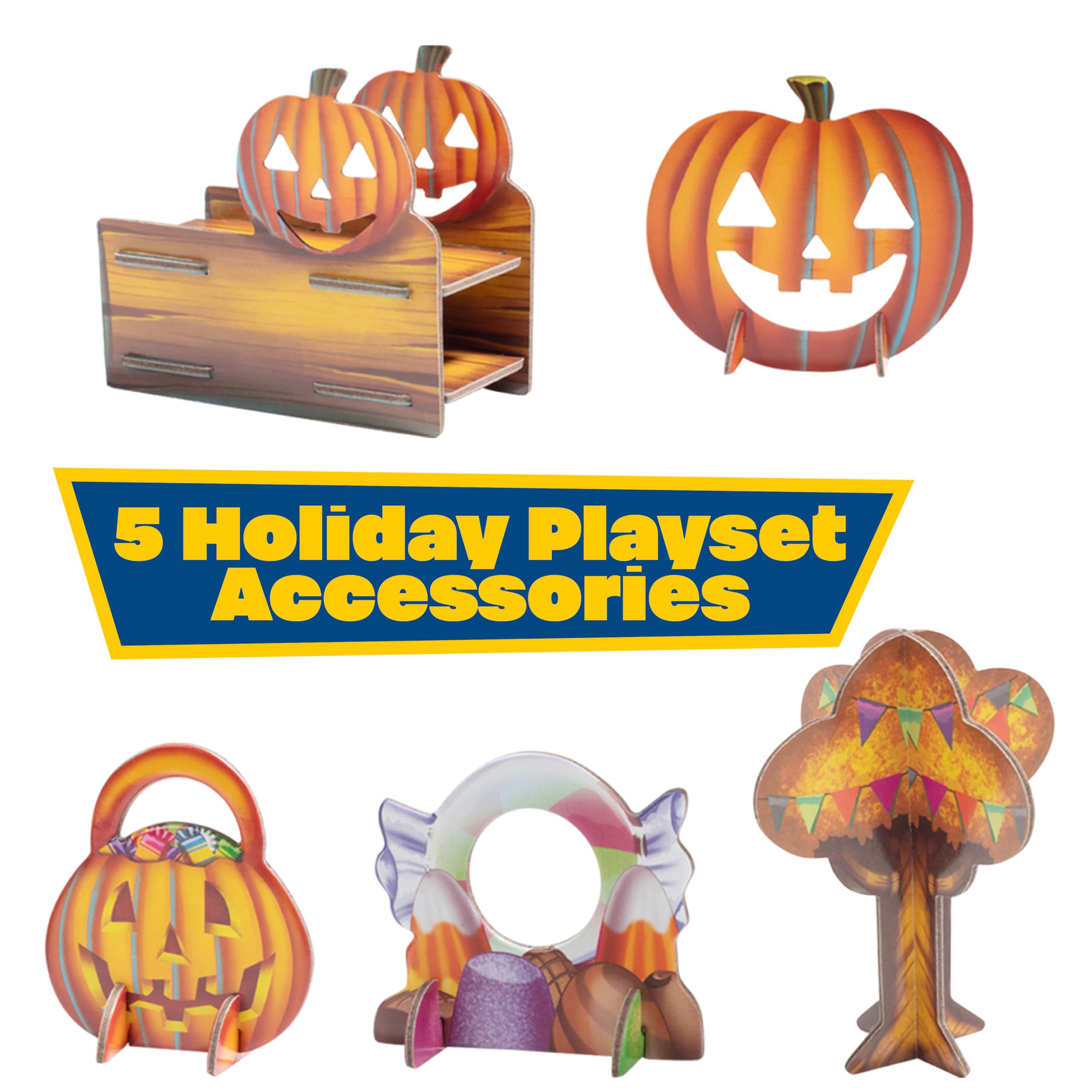 Pokemon Halloween Countdown Gift Set for Kids, 16 Piece Playset - Includes 11 Toy Character Figures & 5 Accessories - Pikachu, Eevee, Meowth & More - 4.5" Deluxe Action Grimmsnarl - For Boys & Girls Age 4+