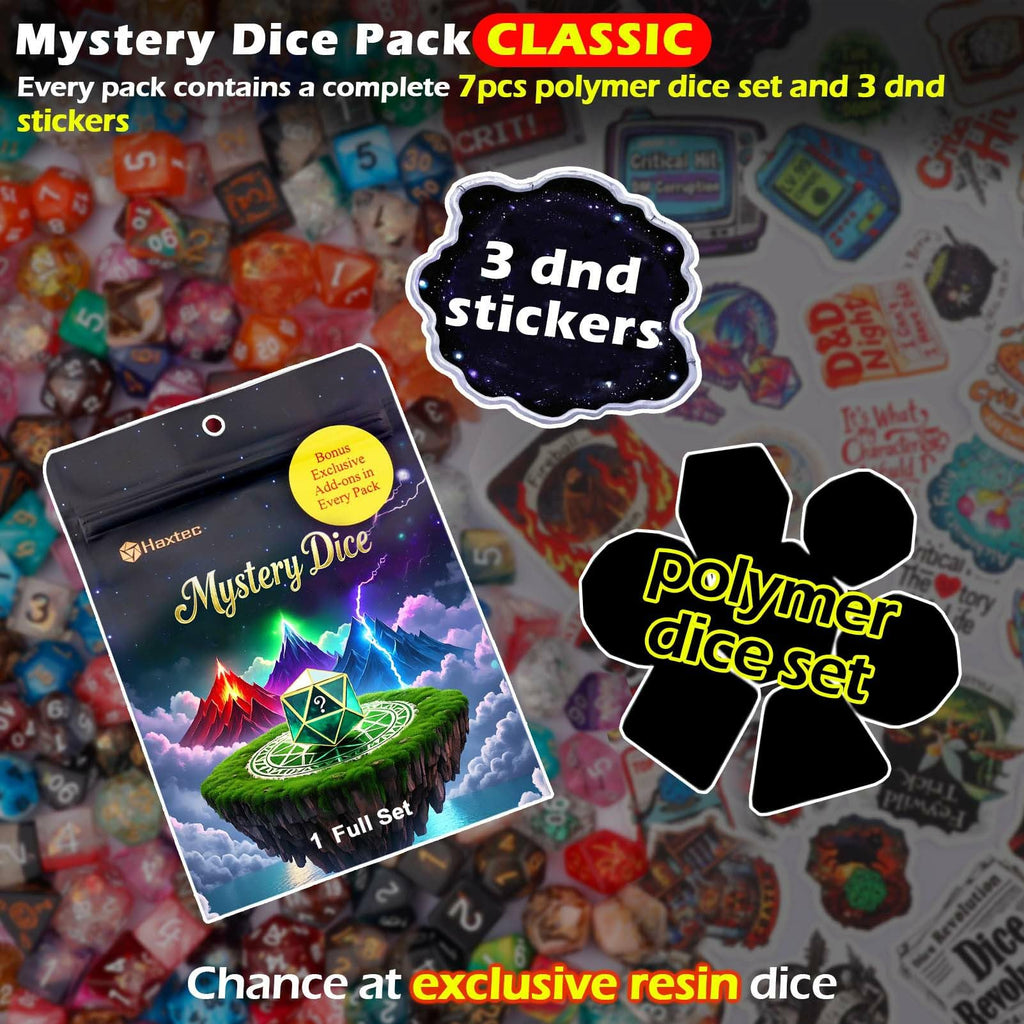 Haxtec Mystery Dice Set DND Dice Wide Range of Patterns Polyhedral Gaming Dice for Tabletop & Role-Playing RPG DND Gift