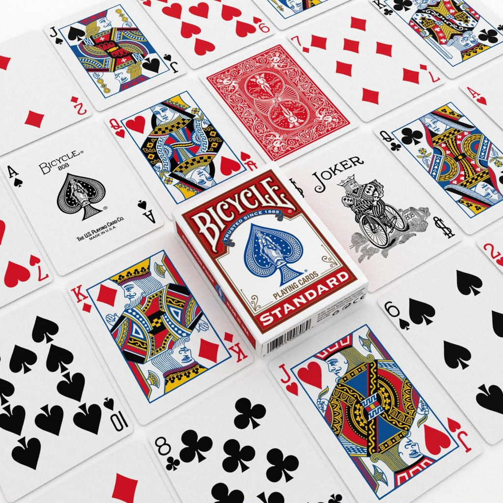 Bicycle Playing Cards 4 Pack, Standard Index Poker Size Decks in Red and Black for Poker, Blackjack, Rummy, Family Game Nights, and Classic Card Games, All Ages
