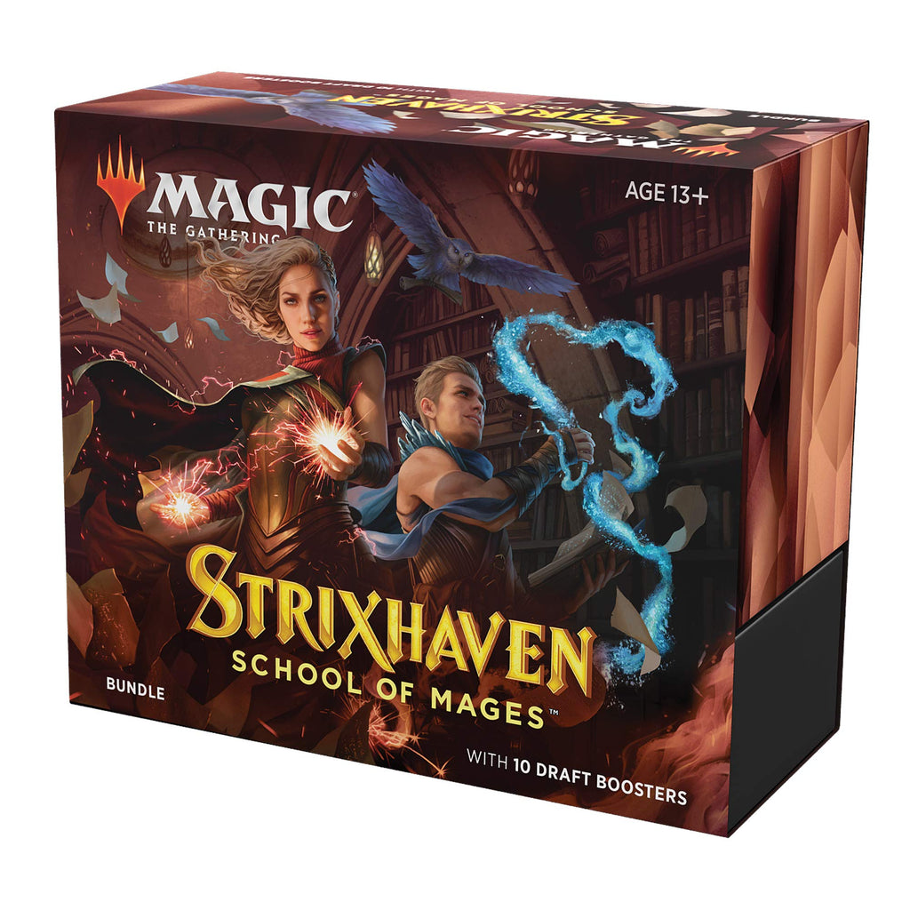 Magic The Gathering Strixhaven Bundle | 10 Draft Boosters (150 Magic Cards) + Accessories, Brown