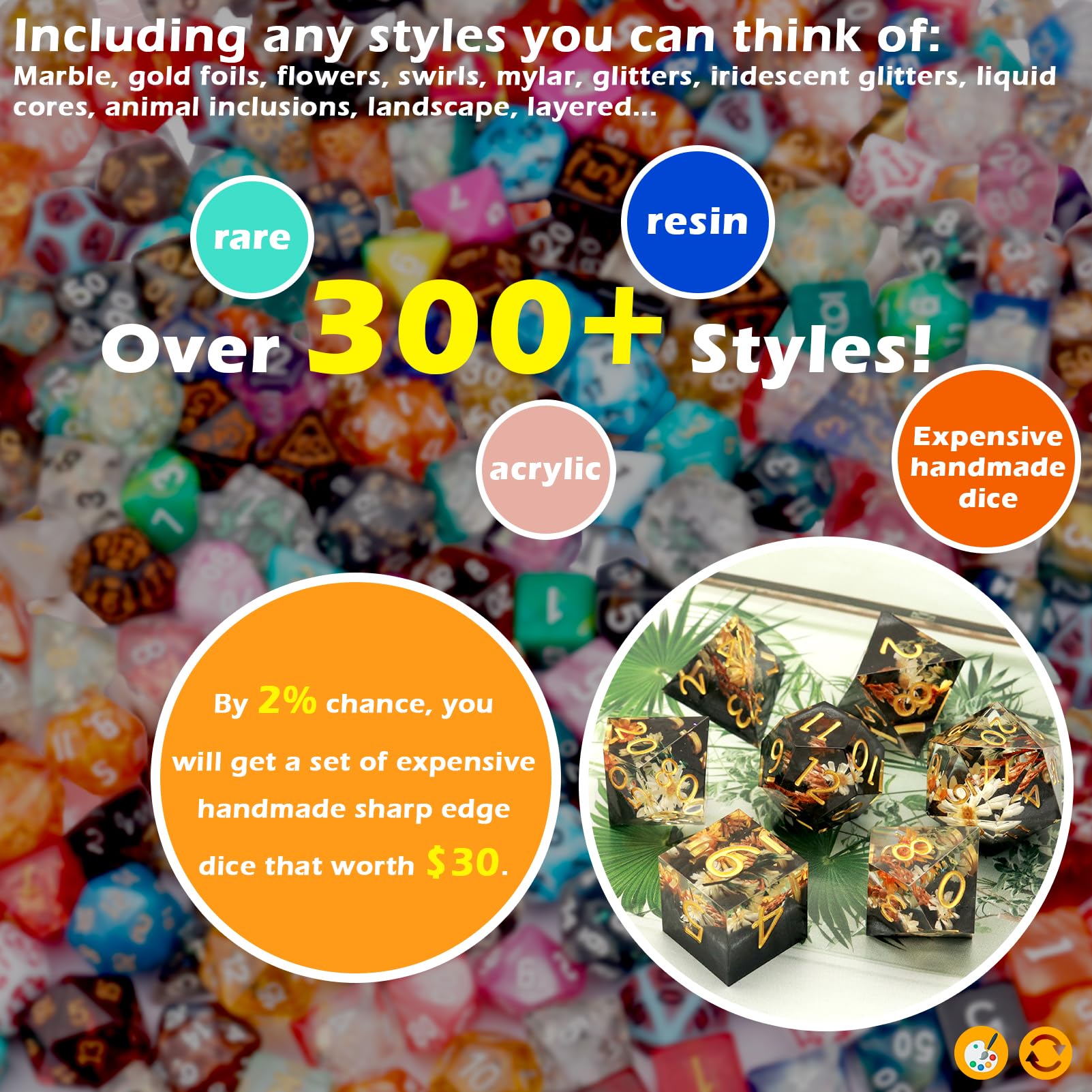 Haxtec Mystery Dice Set DND Dice Wide Range of Patterns Polyhedral Gaming Dice for Tabletop & Role-Playing RPG DND Gift