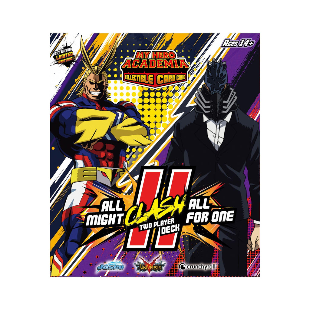 My Hero Academia Collectible Card Game All Might Vs. All for One Two Player Clash Decks | Trading Card Game for Adults and Teens | Ages 14+ | 2 Players | Avg. Playtime 45+ Mins | Made by Jasco Games