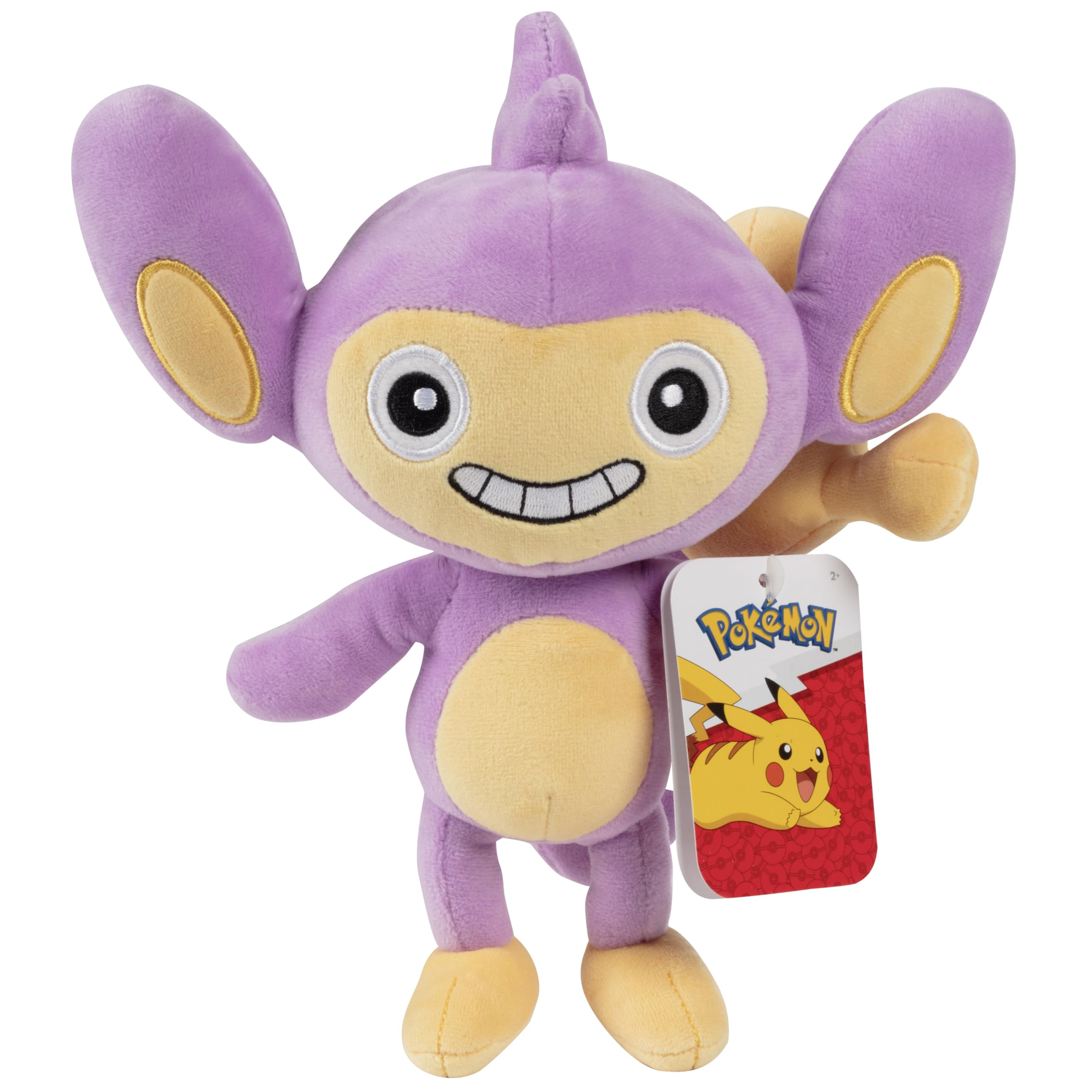 Pokémon 8" Aipom Plush - Officially Licensed - Generation 2 Figure - Authentic Monkey Soft Stuffed Animal Toy - Holiday Christmas Stocking Stuffer Gift for Kids, Boys, Girls - 2+