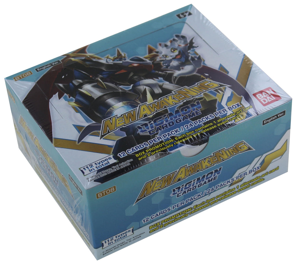BANDAI 2022 Digimon English TCG New Hero [BT08] Booster Box - 24 Packs or 12 Cards Each!, Multicolor, (BCL2611042)