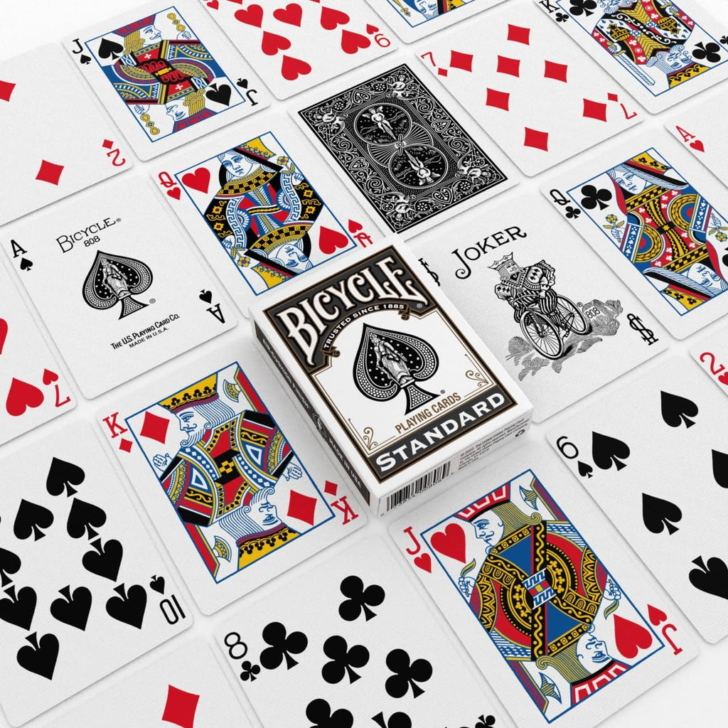 Bicycle Playing Cards 4 Pack, Standard Index Poker Size Decks in Red and Black for Poker, Blackjack, Rummy, Family Game Nights, and Classic Card Games, All Ages