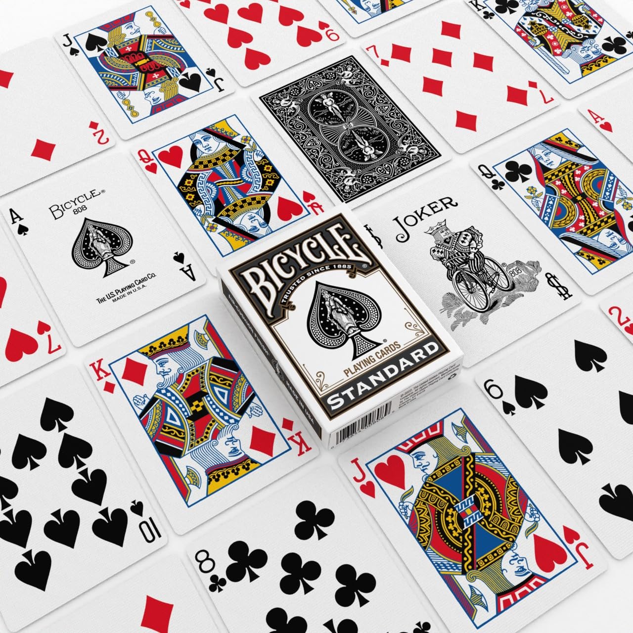 Bicycle Playing Cards 4 Pack, Standard Index Poker Size Decks in Red and Black for Poker, Blackjack, Rummy, Family Game Nights, and Classic Card Games, All Ages