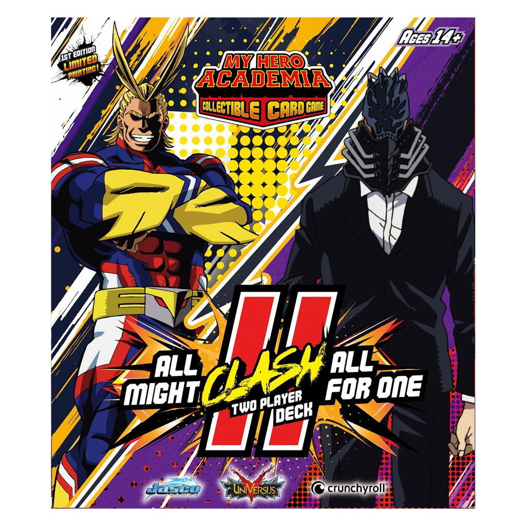 My Hero Academia Collectible Card Game All Might Vs. All for One Two Player Clash Decks | Trading Card Game for Adults and Teens | Ages 14+ | 2 Players | Avg. Playtime 45+ Mins | Made by Jasco Games
