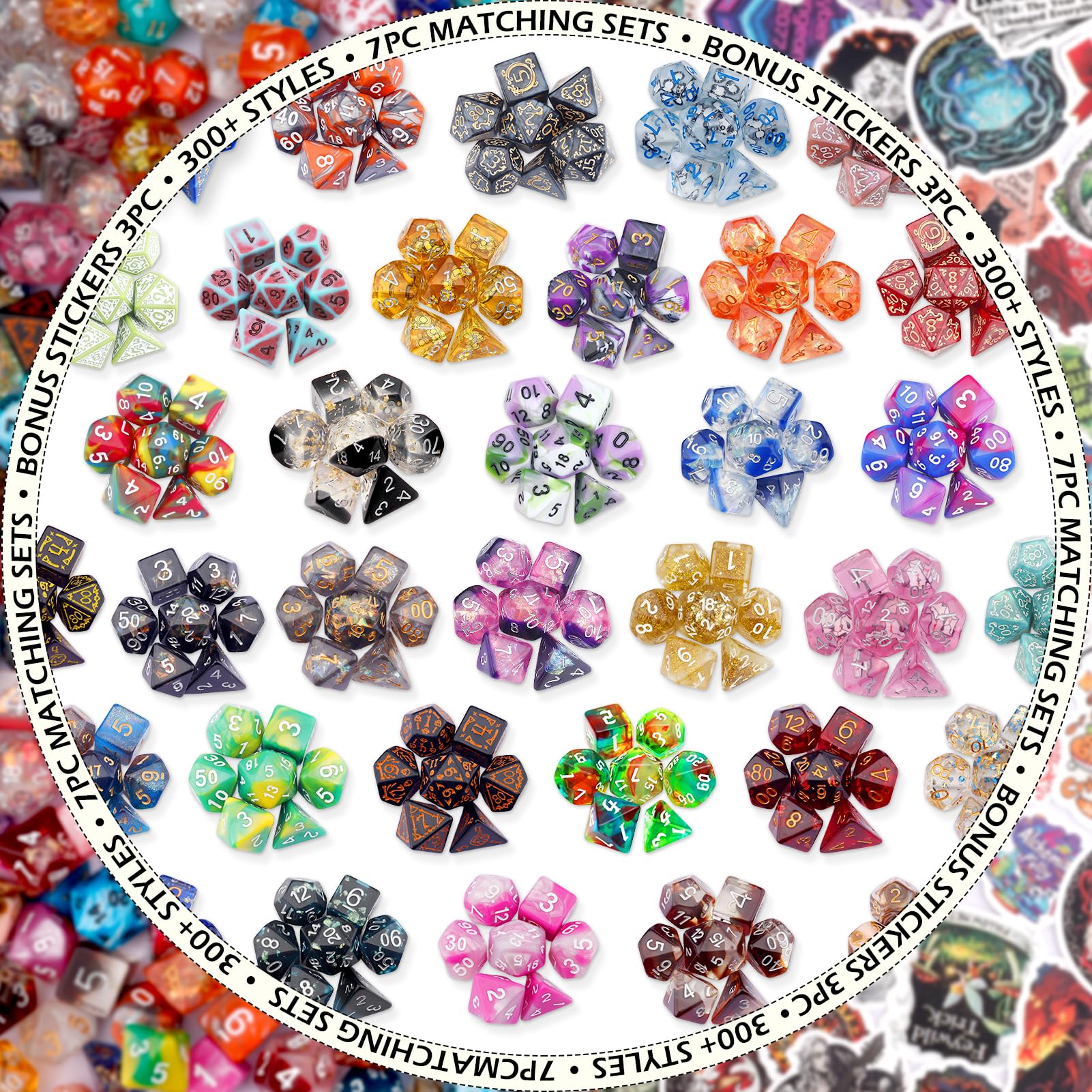 Haxtec Mystery Dice Set DND Dice Wide Range of Patterns Polyhedral Gaming Dice for Tabletop & Role-Playing RPG DND Gift