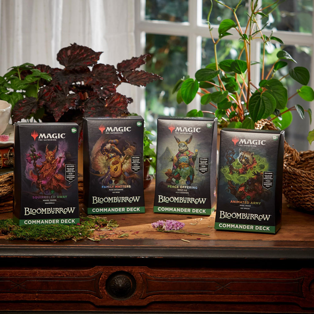 Magic: The Gathering Bloomburrow Commander Deck Bundle - Includes All 4 Decks (Animated Army, Family Matters, Peace Offering, and Squirreled Away)