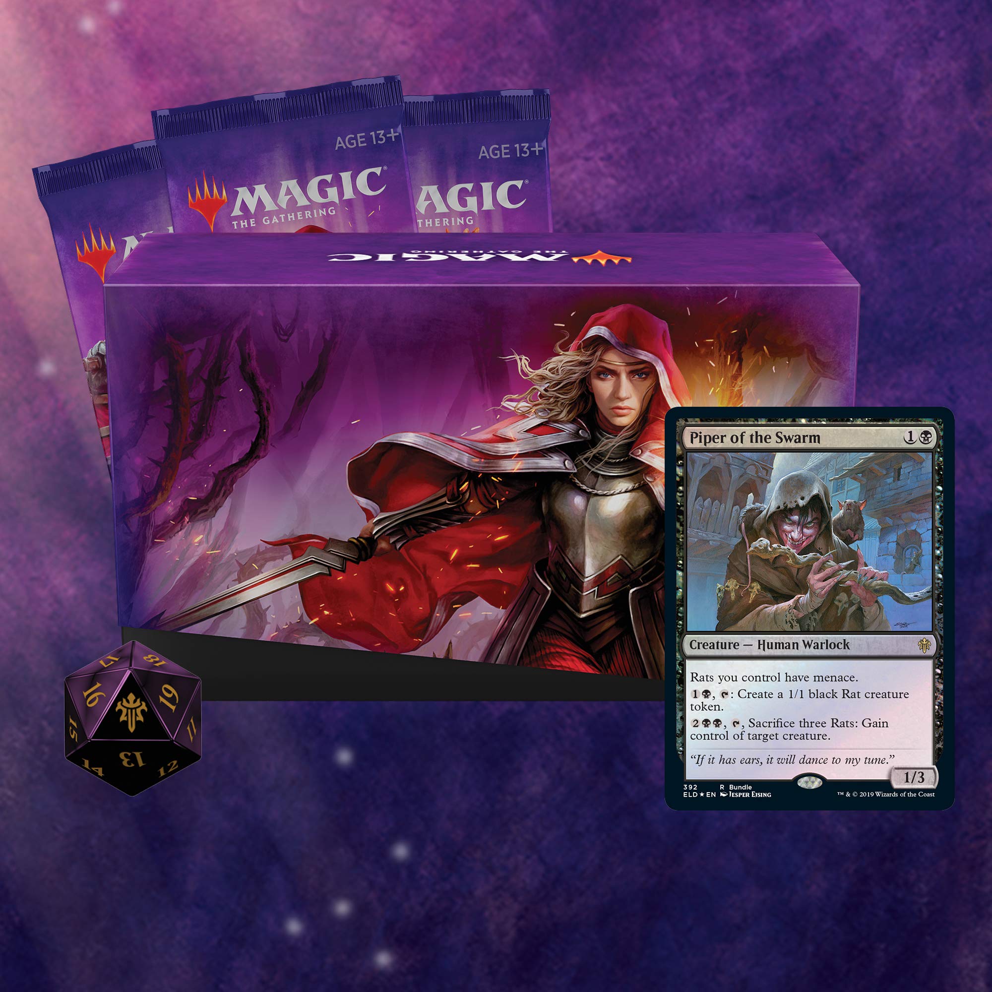 Magic: The Gathering Throne of Eldraine Bundle | 10 Booster Pack (150 Cards) | Accessories