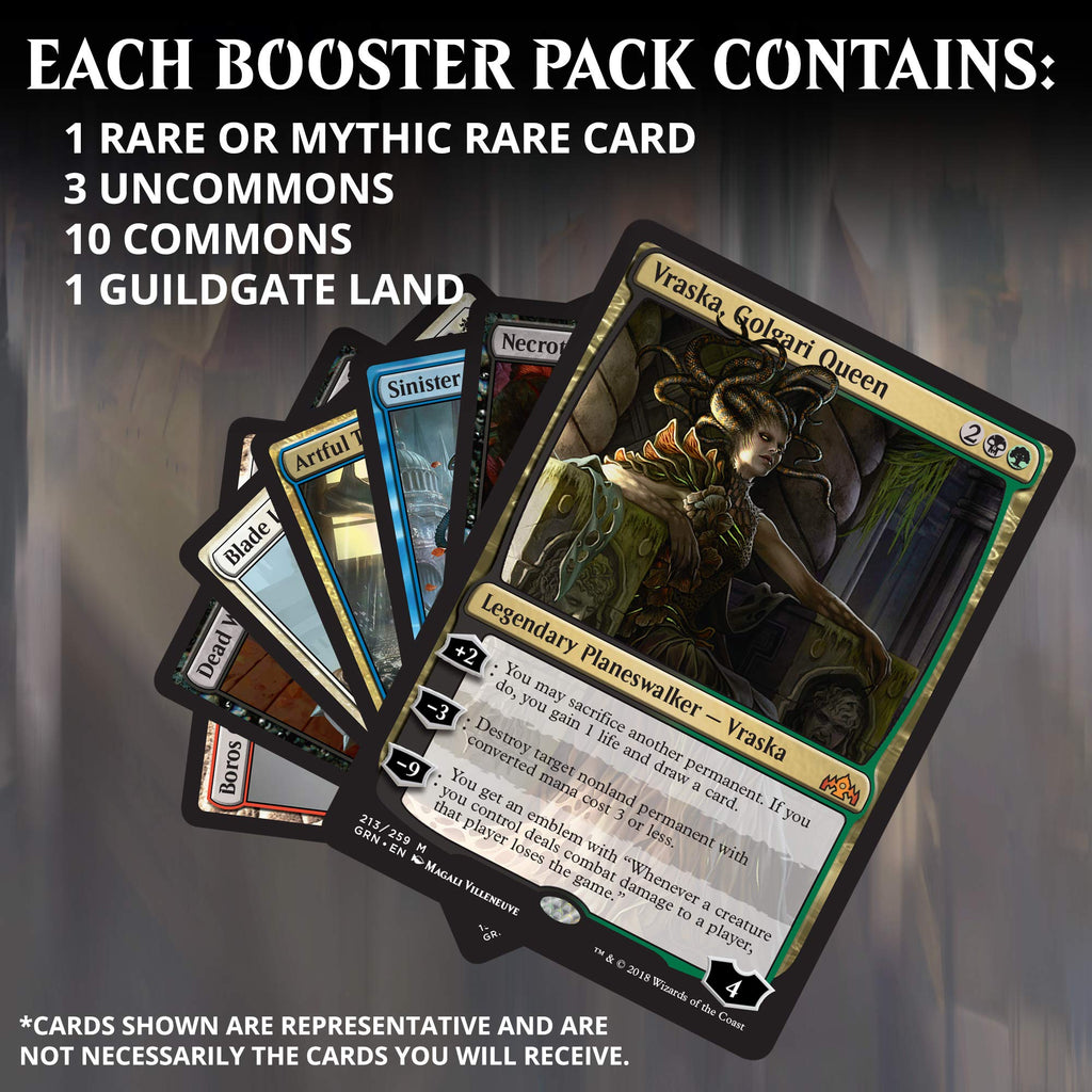 Magic: The Gathering Guilds of Ravnica Bundle | 10 Booster Packs + Land Cards (230 Cards) | Accessories