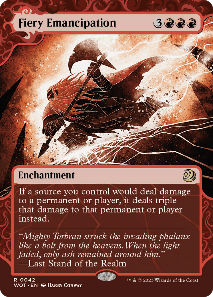 FOIL Fiery Emancipation (WOT-042) - Wilds of Eldraine: Enchanting Tales - Magic The Gathering