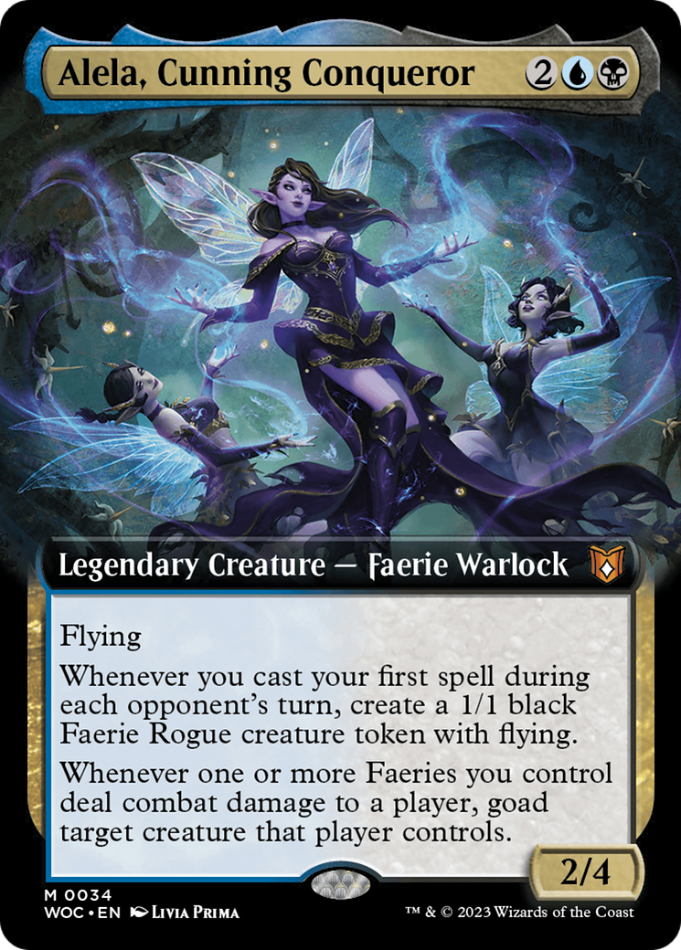 Alela, Cunning Conqueror (Extended Art) (WOC-034) - Wilds of Eldraine Commander: (Extended Art) - Magic The Gathering