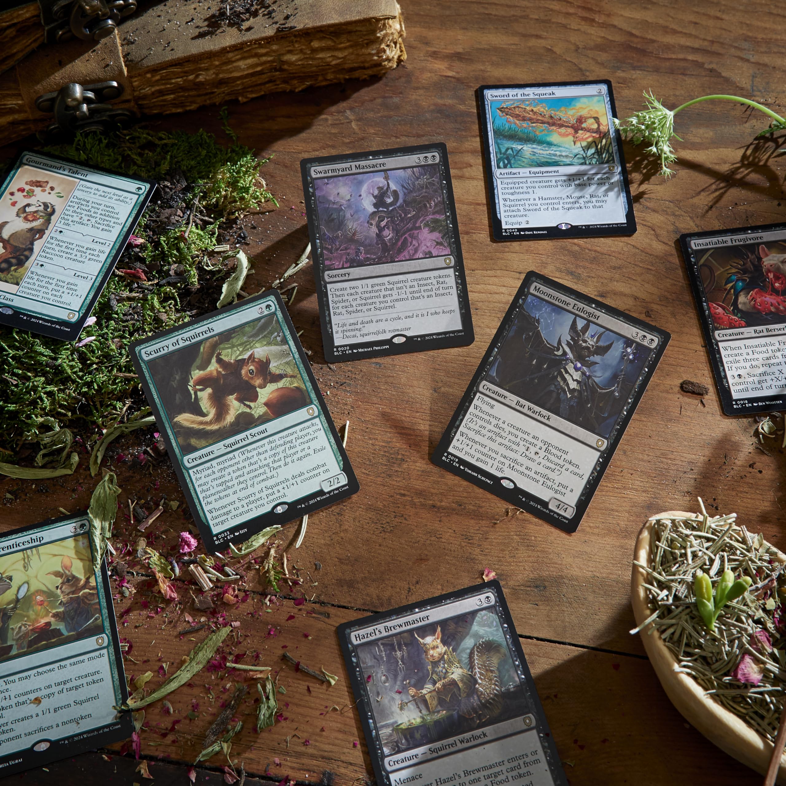Magic: The Gathering Bloomburrow Commander Deck - Squirreled Away (100-Card Deck, 2-Card Collector Booster Sample Pack + Accessories)