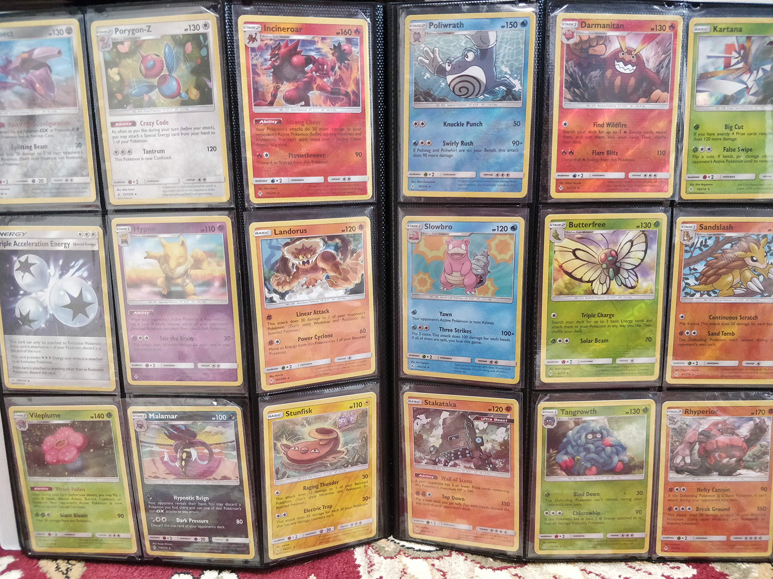 Pokemon 100+ Rainbow Rare Cards Binder Collection Includes 5 foils in Any Combination and at Least 1 of The Following Cards, EX and GX, FA, Secret Rare, Tag Team, Unified Minds