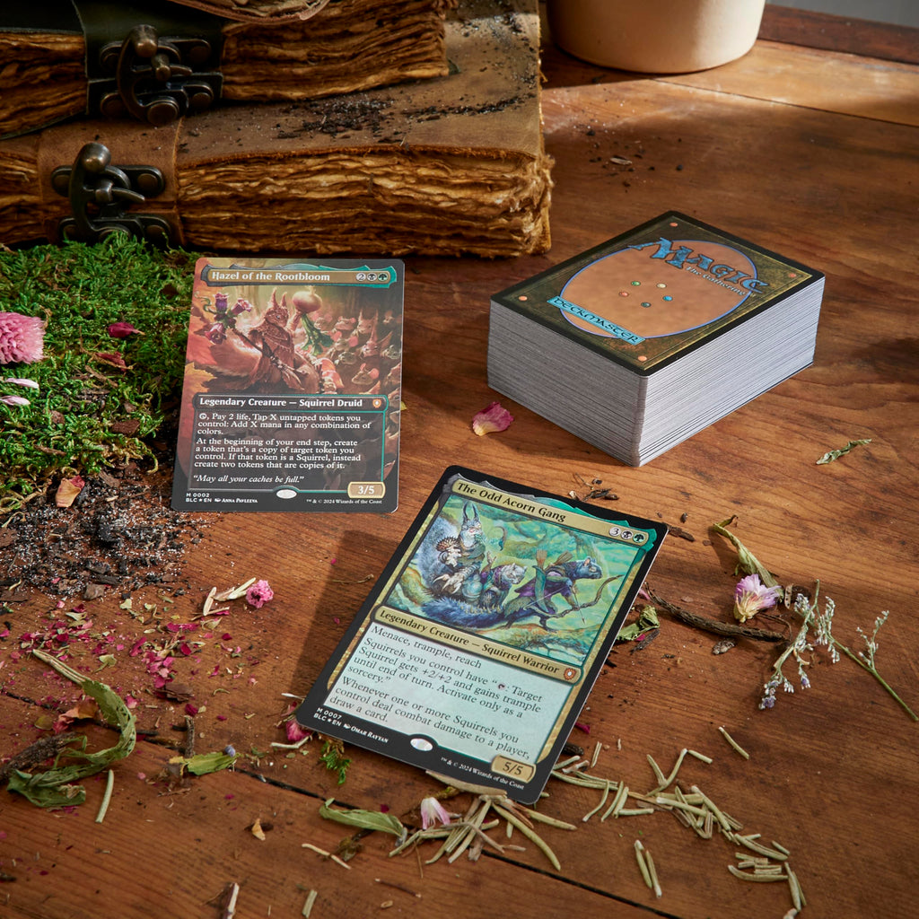 Magic: The Gathering Bloomburrow Commander Deck - Squirreled Away (100-Card Deck, 2-Card Collector Booster Sample Pack + Accessories)
