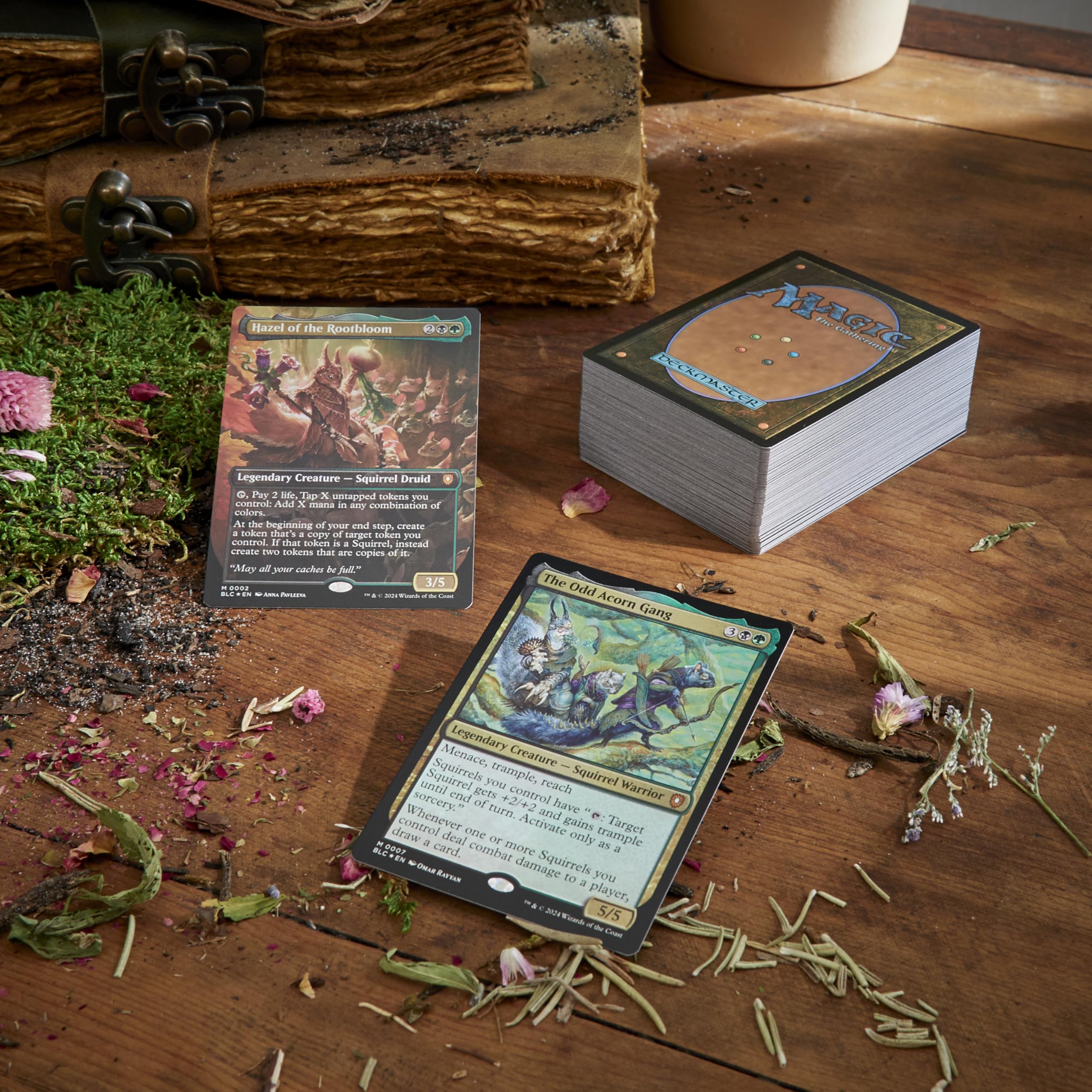 Magic: The Gathering Bloomburrow Commander Deck - Squirreled Away (100-Card Deck, 2-Card Collector Booster Sample Pack + Accessories)