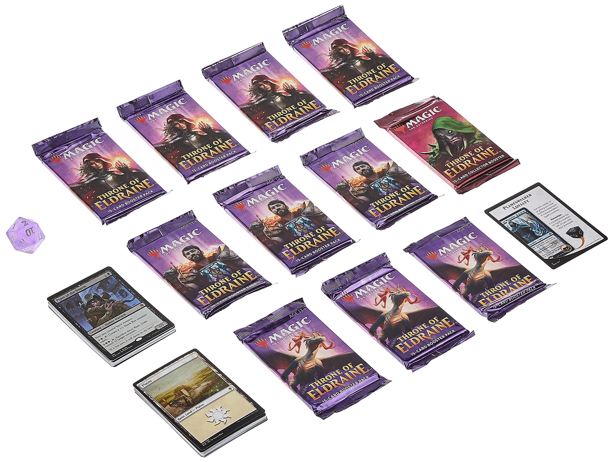 Magic The Gathering Throne of Eldraine Bundle Gift Edition | Alternate Art | 10 Booster Pack | 1 Collector Booster | Accessories