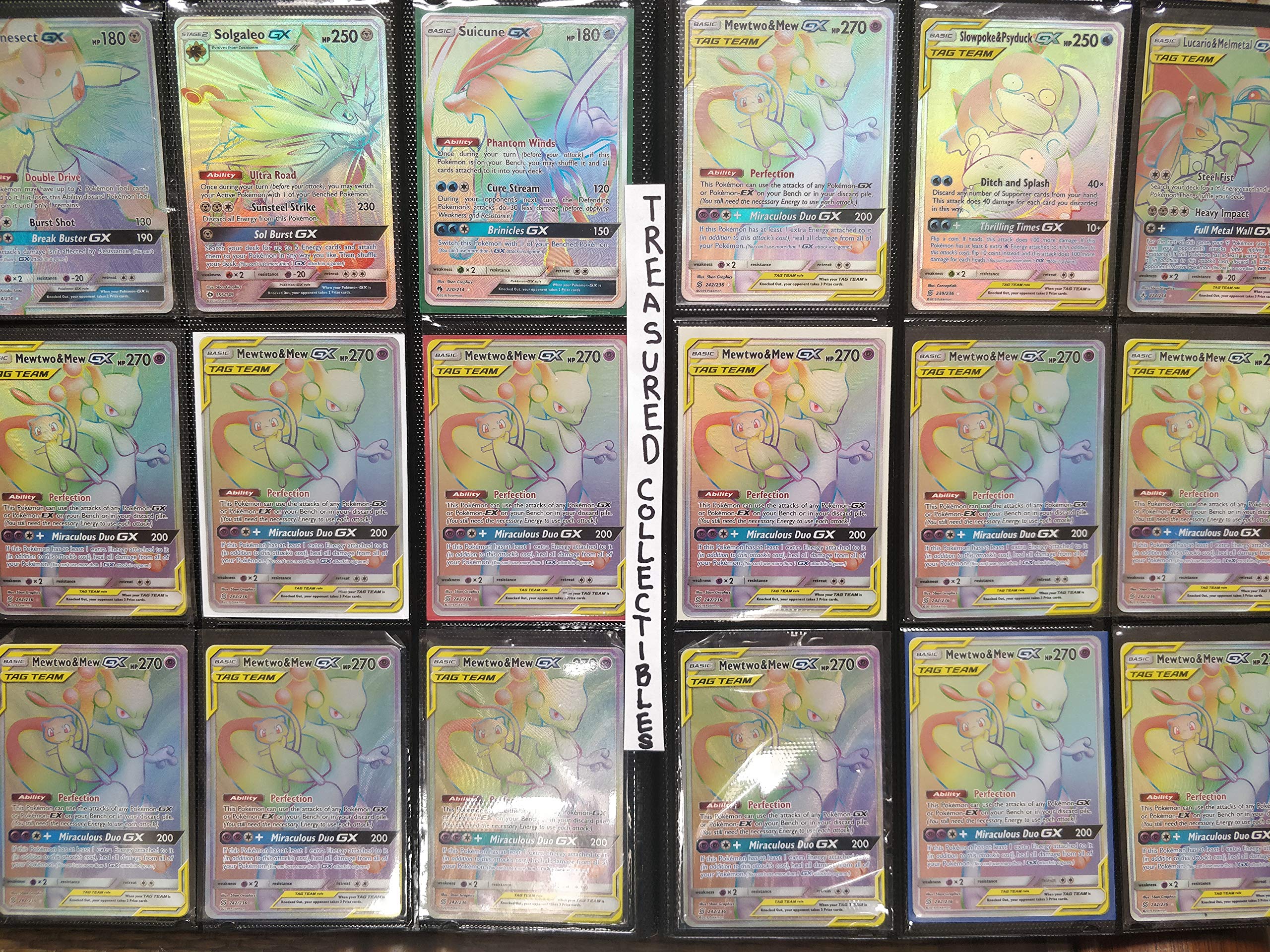 Pokemon 100+ Rainbow Rare Cards Binder Collection Includes 5 foils in Any Combination and at Least 1 of The Following Cards, EX and GX, FA, Secret Rare, Tag Team, Unified Minds