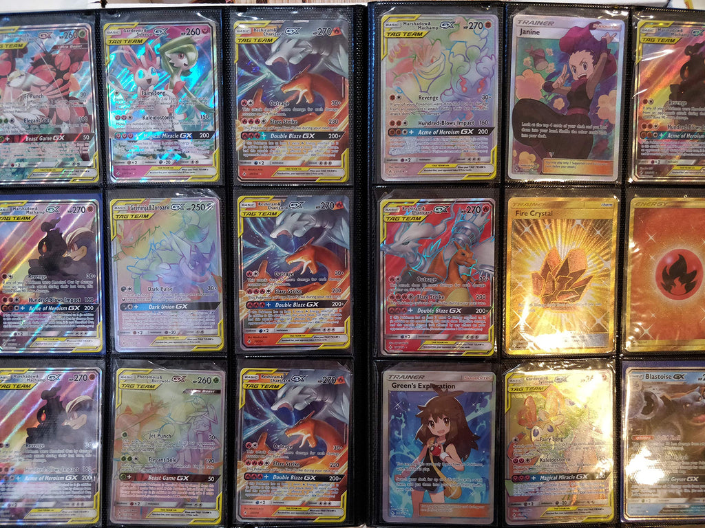 Pokemon 100+ Rainbow Rare Cards Binder Collection Includes 5 foils in Any Combination and at Least 1 of The Following Cards, EX and GX, FA, Secret Rare, Tag Team, Unified Minds