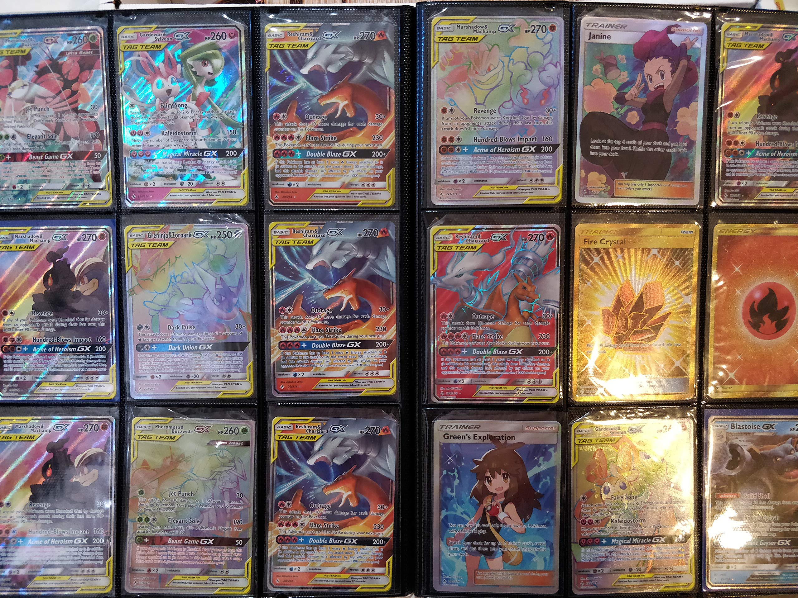 Pokemon 100+ Rainbow Rare Cards Binder Collection Includes 5 foils in Any Combination and at Least 1 of The Following Cards, EX and GX, FA, Secret Rare, Tag Team, Unified Minds
