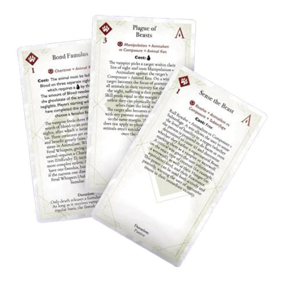 Vampire: The Masquerade 5th Edition - Discipline and Blood Magic Cards