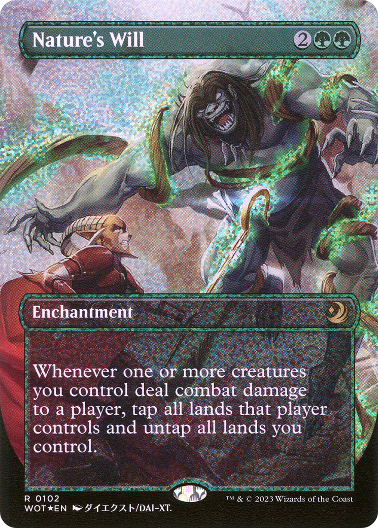 FOIL Nature's Will (Anime Borderless) (Confetti Foil) (WOT-102) - Wilds of Eldraine: Enchanting Tales - Magic The Gathering
