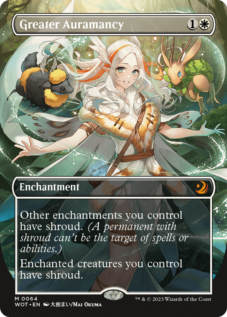 FOIL Greater Auramancy (Anime Borderless) (WOT-064) - Wilds of Eldraine: Enchanting Tales - Magic The Gathering